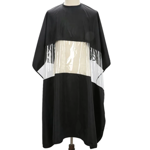 Capas de Barbero al por Mayor, Impermeables, de Poliéster, Cómodas, Negras, Antiestáticas, Transparentes, Visuales, Profesionales, para Salón - Product Image 1