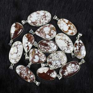 คุณภาพสูงสไตล์โบฮีเมียนม้าป่าแจสเปอร์พลอยจี้เงินชุบสำหรับเครื่องประดับเงิน - Product Image 1