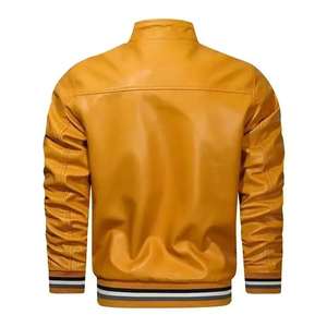 Veste de luxe pour homme en cuir véritable et toile, style streetwear, robuste, durable, chaude, pour l'hiver, pour la moto, écologique - Product Image 3