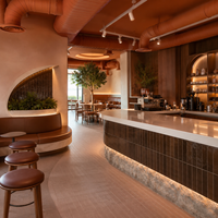 Tables et chaises de restaurant sur mesure, mobilier d'hôtel et de café, banquette de salle à manger circulaire en bois rembourrée Big Tree pour restaurant