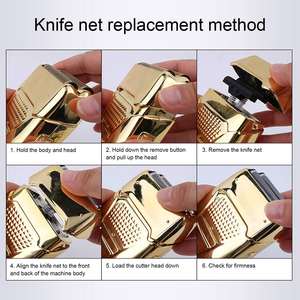 Afeitadora Eléctrica Portátil Recargable por USB para Hombre, Mini Recortadora de Barba Dorada, Máquina de Afeitar para Uso en Casa y Autocaravana - Product Image 5