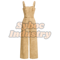 Combinaison Salopette en Jean Rose Vintage Chic pour Femme – Idéale Vacances d'Été, Délavage Acide Léger