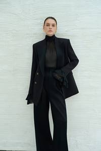 Pantalones de nuevo diseño ODM, pantalones casuales para mujer, pantalones de pierna ancha, pantalones de satén Mison 2 plisados elegantes para mujer, pantalones, ropa para mujer - Product Image 4