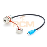 Câble d'extension USB2.0 Micro-b Connecteur étanche IP67 mâle vers femelle pour alimentation et transmission de données