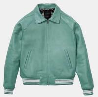 Veste en cuir pour homme sur mesure de qualité supérieure, col long fin, pour l'automne et l'hiver, fabriquée au Pakistan, cuir véritable