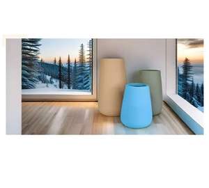 VOLEE Nouvel arrivage Grandes fleurs artificielles classiques de style rustique Pot de fleurs écologique en fibre FRP Jardinière pour l'extérieur et la maison - Product Image 1