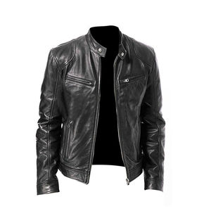 Veste en cuir pour hommes Veste durable respirante pour hommes Vente en gros de cuir synthétique pur coupe-vent avec personnalisation - Product Image 5