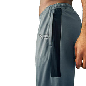 Pantalón de poliéster de cintura media informal estilo frontal plano teñido liso con servicio OEM para entrenamiento de gimnasio - Product Image 3