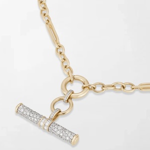สร้อยคอทองคำแท้ 14K แบบคลาสสิกทรงตัว T ประดับเพชรทรงกลม 236 เม็ด น้ำหนัก 1.98 กะรัต สี GH-VS เหมาะสำหรับโอกาสพิเศษและงานเลี้ยง - Product Image 3