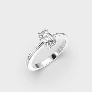 Anillo de Compromiso de Diamante Cultivado en Laboratorio con Corte Esmeralda de 1.0 Quilates y Oro de 14k de la Mejor Calidad para Mujer, Disponible al Mejor Precio - Product Image 4