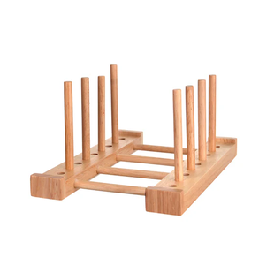 Soporte de placa de madera maciza promocional, estante de almacenamiento de placa de cocina personalizado, soporte de placa artesanal de madera hecha a mano - Product Image 4