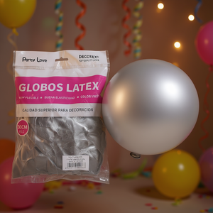 Palloncini in Lattice Party Love 30cm Argento Metallizzato R12 Palloncini Decorativi per Feste - Product Image 3