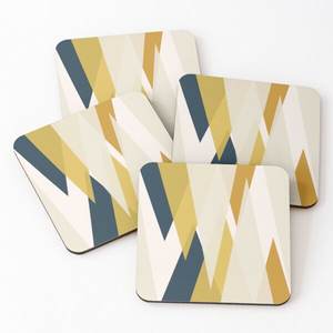 Posavasos para servir té, Juego de 4 piezas, posavasos para servir té impresos sobre madera, Juego de 4 piezas, accesorios de cocina, posavasos - Product Image 2