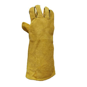 ถุงมือหนังวัวแยกสำหรับงานหนักคุณภาพระดับพรีเมียมถุงมือป้องกันการก่อสร้างทางอุตสาหกรรมทนทานต่อการเสียดสีและการเชื่อม - Product Image 5