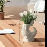 Vase de table en céramique fait main élégant, design moderne style ferme, grande capacité, écologique, décoration intérieure, arrangement floral, Diwali