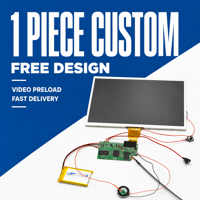 7inch LCD Video Brochure Module with USB Video Upload and IPS Screen for Paper Card Assembly Sample Available
