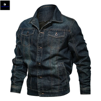 Vestes en jean pour hommes à col montant, fines, pour l'hiver - Couleur/logo personnalisés, coupe-vent et respirantes, haute qualité, service OEM