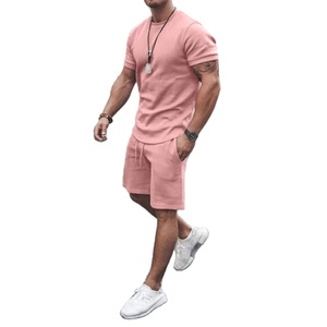 Ensemble t-shirt et short blanc surdimensionné de haute qualité, personnalisable avec logo, pour homme, 2 pièces, été - Product Image 2