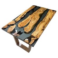 Table de salle à manger ronde en bois massif moderne, avec pieds en métal, imperméable, écologique, de haute qualité, vente en gros