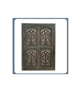 Marco de pared de madera de herencia artesanal de la India, tallas reales intrincadas ecológicas para entrada de lujo y decoración interior - Product Image 2