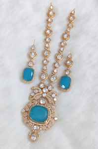 Conjunto de Collar de Latón con Piedras Polki y Doublet, Perfecto para Fiestas, Collar de Uso Diario con Hermosos Aretes, Calidad Premium - Product Image 5