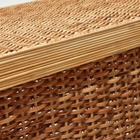 Table console en rotin artisanale - Design tissé élégant avec jupe festonnée pour la décoration de la maison