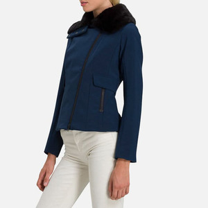 Nouveau design personnalisé veste Softshell Josiane pour femmes marine prix usine manches longues et coupe-vent vestes de course à pied pour femmes - Product Image 2