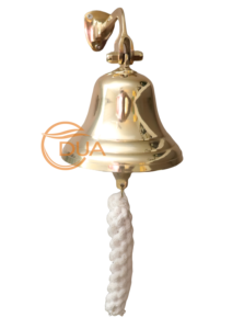 Cloche de porte murale en laiton massif de style vintage fabriqué à la main avec corde pour hôtel ou magasin de bureau à domicile - Product Image 3