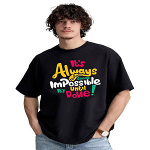 Camiseta de colores sólidos orgánicos para hombre Camisetas de cuello redondo de media manga de calidad superior Camiseta de cuello redondo Camisetas Vintage para hombre - Product Image 1