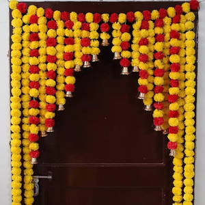 Toran Wall Hanging Door Valance Artificial <b>Marigold</b> Flower Bandarwal Floral String <b>Garland</b> Party Event Wedding Decoration Idea - Product Image 4