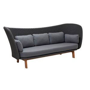 Sofá Seccional Moderno de Dos Plazas para Apartamentos y Villas, Estructura de Aluminio, Cubierta de Cuerda Tejida, Patas de Madera de Teca, Incluye Cojín - Product Image 6