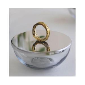 Serveur à noix en verre artisanal avec couvercle en acier, vaisselle de qualité supérieure, serveur à noix pour la cuisine - Product Image 1