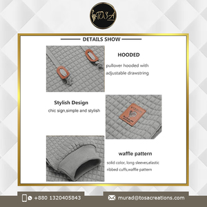 Sweat-shirt à capuche gaufré de qualité supérieure pour homme 100% coton coupe ajustée léger pour l'hiver dernière arrivée de stock en vente - Product Image 5