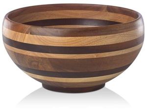 Cuenco redondo para servir, cuencos de madera, diseño de acabado moderno y cuenco de sopa de madera decorado con material natural - Product Image 4