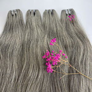 Extensiones de cabello Remy virgen vietnamita de alta calidad 100% doble dibujado Cabello de trama recta natural Color gris 100g que el cabello TV188 - Product Image 3