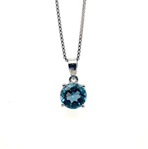 Direct India Luxury Blue Cubic Zircon S925 <b>Garnet</b> Necklace Premium Quality Ethnic Rhodium Fine Jewelry Party Gifts Exclusive - Product Image 1