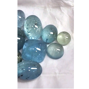 13 pièces de naturel aigue-marine 10mm à 19mm ovale coussin Cabochon 129 Cts Lot Iroc ventes aigue-marine baruj lâche pierres précieuses cabine US $52 - Product Image 2