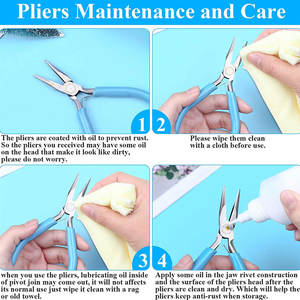 Meilleur ensemble de 3 pièces de pinces pour la fabrication de bijoux aiguille nez chaîne nez rond pince coupe-fil outils essentiels pour l'artisanat - Product Image 4