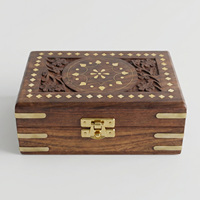 Boîte de rangement artisanale en bois de sheesham naturel, boîte en bois décorative avec finition lisse pour le rangement de bijoux, décoration de la maison
