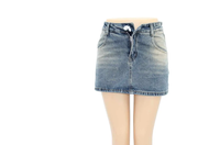 Jupes en jean décontractées pour femmes, coupe trapèze, délavées, taille haute, boutonnées sur le devant, grandes tailles, style vintage, avec motifs diamants, vente en gros, sur mesure