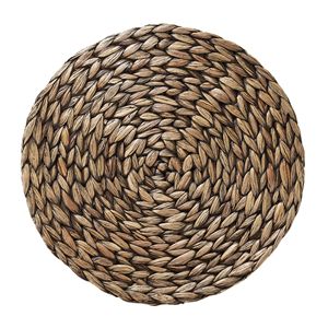 Manteles individuales de ratán trenzados redondos negros hechos a mano, grandes, resistentes al calor, manteles antideslizantes para comedor, hechos a mano de jacinto de agua - Product Image 2