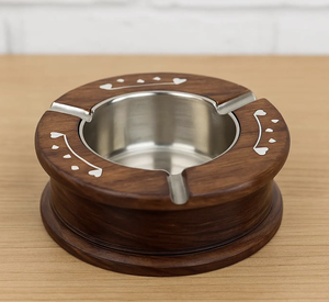Cenicero de Madera Portátil Resistente al Calor con Logotipo Personalizado, Cenicero para Cigarrillos de la India - Product Image 1