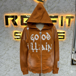 Venta superior Su propio logotipo más demandado Cremallera Sudadera con capucha Puff Impreso fábrica hecha precio barato sudaderas con capucha hombres sudaderas con capucha para hombres - Product Image 5