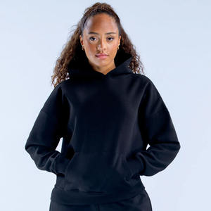 <b>Top</b> Grade Drop Shoulder Oversized <b>Women</b> Winter Hoodie Customize Front Logo <b>Warm</b> Cotton Fleece Loose Fit Pullover Hoodie - Product Image 1