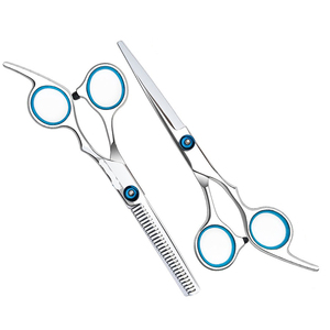 QNQ Ciseaux de coiffeur de meilleure qualité Lame droite en acier inoxydable avec poignée en céramique tranchante pour amincir les Offre Spéciale texturants - Product Image 1