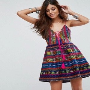 Nouveaux vêtements pour femmes style étranger mode rétro imprimé taille chemise jupe robe midi femmes en gros - Product Image 2