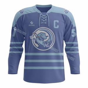 สินค้ามาใหม่ ชุดฮอกกี้น้ำแข็งดีไซน์สั่งทำพิเศษ คุณภาพระดับนานาชาติ ปักโลโก้และชื่อด้วยเทคนิค Tackle Twill ระบายอากาศได้ดี แห้งเร็ว เหมาะสำหรับฤดูร้อน - Product Image 5