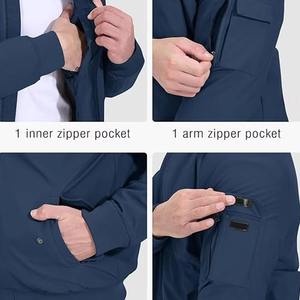 เสื้อแจ็คเก็ตเบสบอลน้ำหนักเบาสำหรับผู้ชาย แจ็คเก็ตบางสบายๆ สำหรับฤดูใบไม้ผลิและฤดูใบไม้ร่วง เสื้อแจ็คเก็ตแบบมีซิปเต็มตัว เสื้อโค้ทกีฬาสำหรับผู้ชาย แบบต่อผ้า - Product Image 5