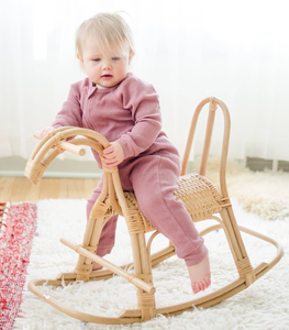 Cheval à bascule en rotin fait à la main pour enfants, chaise en bambou naturel, jouet en osier, décoration écologique pour la chambre d'enfant, fabriqué au Vietnam - Product Image 5