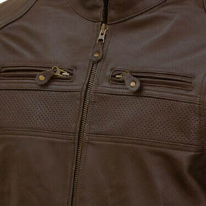 Chaqueta de cuero para motocicleta para hombre con forro interior extraíble, chaqueta de cuero resistente para motocicleta para hombre - Product Image 4